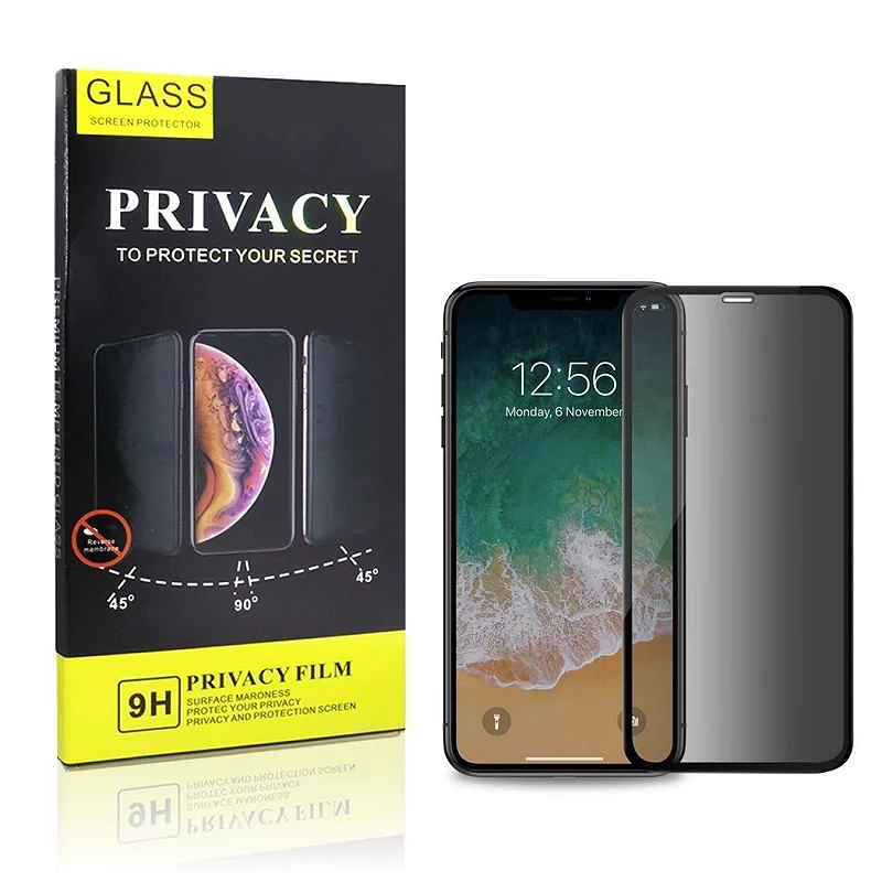 Cristal temperado privacidade iphone XR / 11 5D protetor de tela curvado