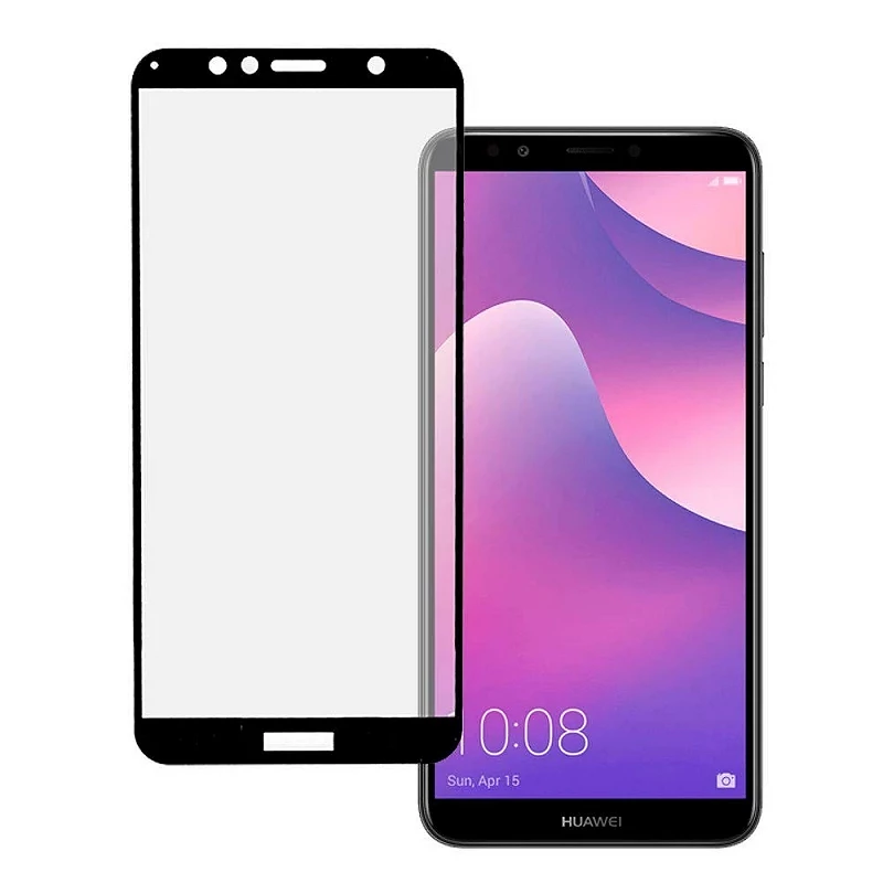 Cristal templado Full Glue Huawei Y7 2018 Protector de Pantalla Negro