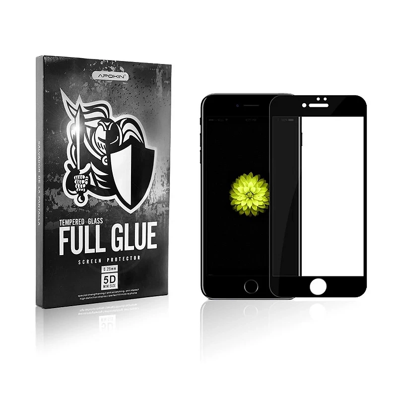 Cristal temperado Full Glue 5D Iphone 6 Plus Curve Screen Protector Preto