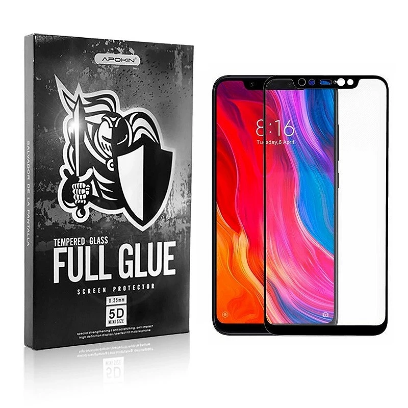 Protetor de tela de curva preta de 5D Xiaomi My 8 Pro
