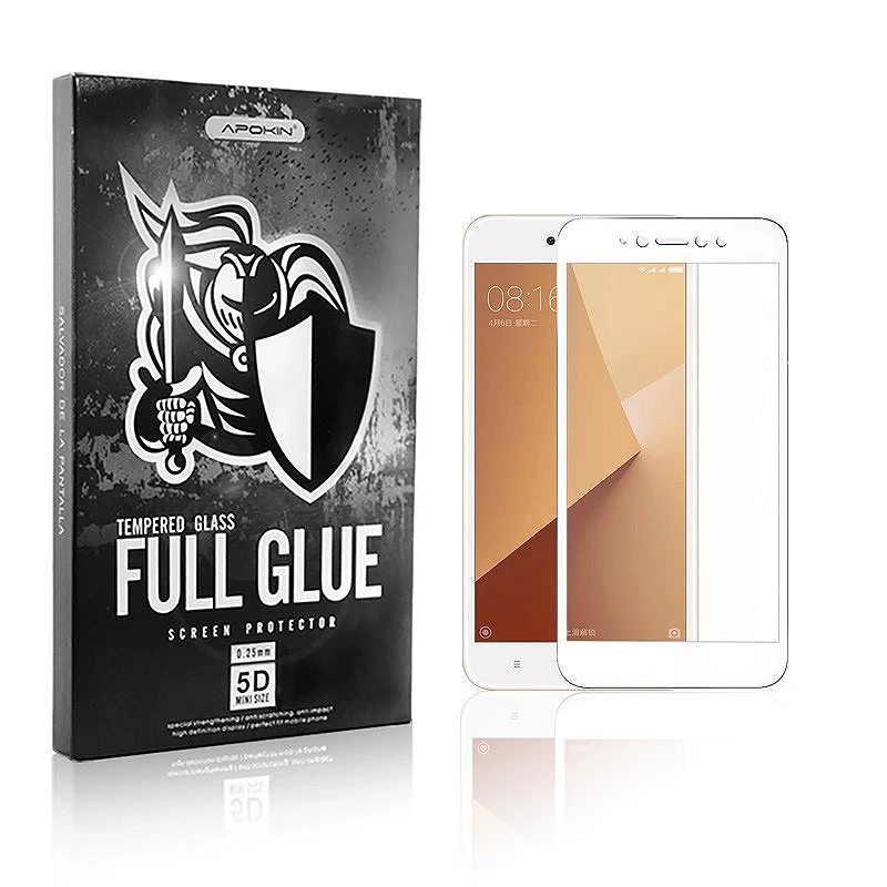Full Glue 5D Xiaomi Redmi Note 5A Curved White Screen Protector