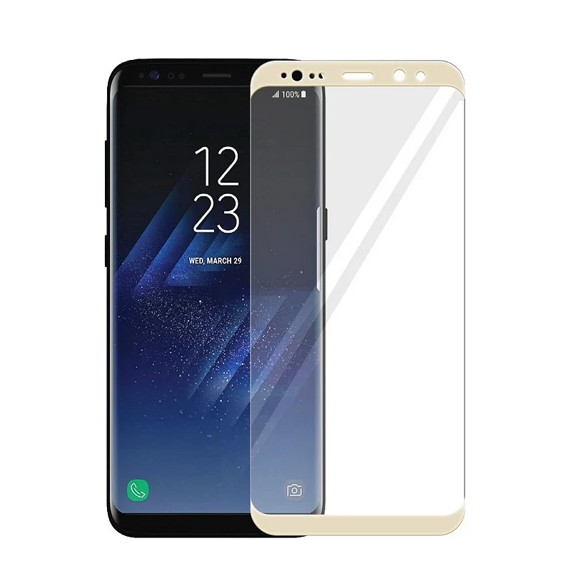 Cristal templado Curvo Samsung Galaxy S8 Plus Protector de Pantalla Dorado