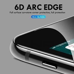 Cristal templado Curvo 6D iPhone XS Max Protector de Pantalla Negro