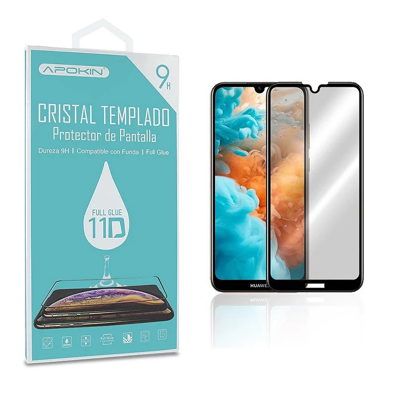Cristal templado Full Glue 11D Premium Huawei Y6/Y6S 2019 Protector de Pantalla Curvo Negro